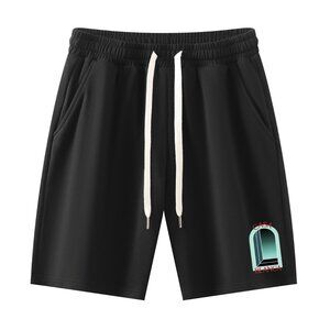 Casablanca Black Graphic Print Drawstring Shorts